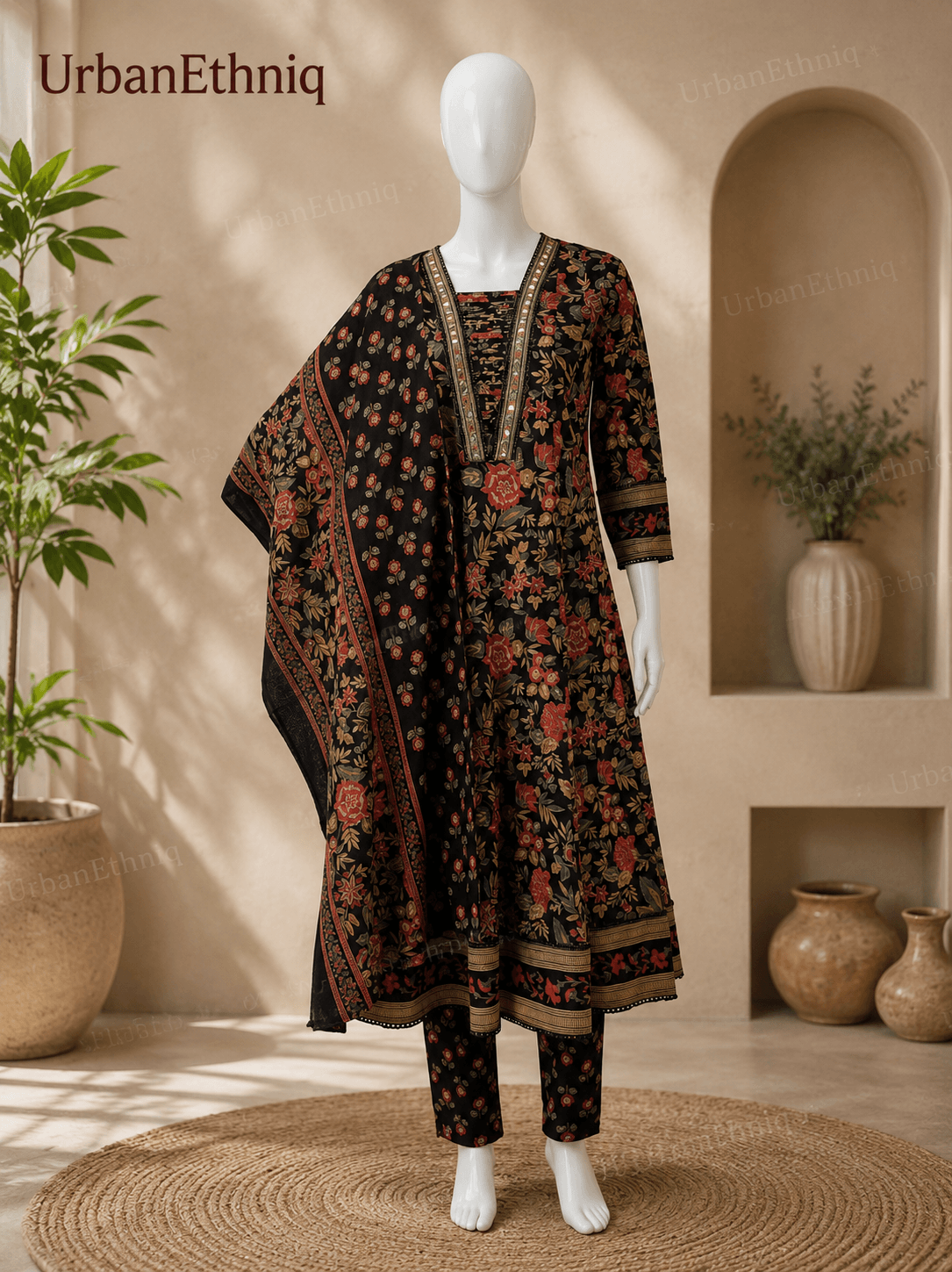 Black Embroidered Suit 